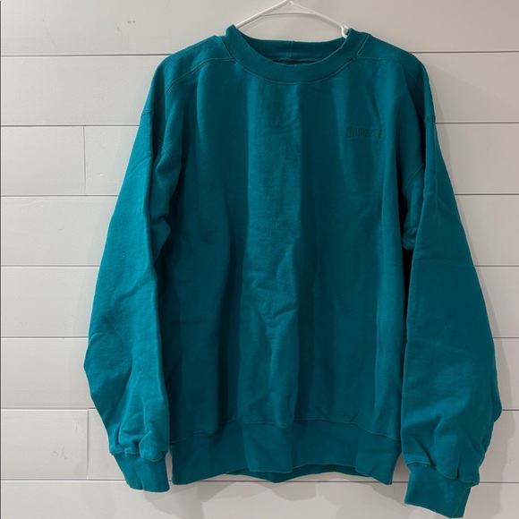 Vintage Levi Strauss & Co Sweatshirt L Teal Made in USA 90s Crewneck Pullover - Picture 6 of 7